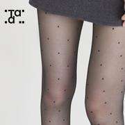 薄款15d黑色波点丝袜女夏季光腿神器，性感高透黑丝圆点jk连裤袜