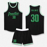 篮球队服定制美式30号球衣复古窄肩背心黑色打篮球运动套装男印字