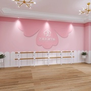 粉色舞蹈室墙纸艺术培训学校教室装饰运动瑜伽健美操拍照背景壁纸