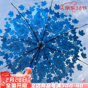 施蕴（SHIYUN）创意加厚透明雨伞折叠女雨伞文艺小清新长柄学生网