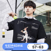 绫致JackJones杰克琼斯男百搭宽美式潮流复古短袖T恤