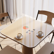 网红软玻璃四方桌桌垫正方形，桌布免洗防水防油八仙桌餐桌垫茶几垫