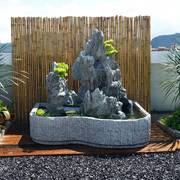 高档室外大型假山流水喷泉庭院花园装饰造景露台鱼池水景布置落地