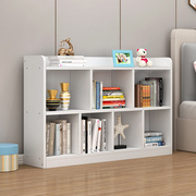白色实木书架儿童落地书柜，自由组合格子柜，简易置物架矮柜储物柜子