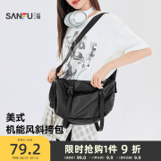 三福包包斜挎包女大容量美式机能枕头包休闲包单肩包男运动包旅行