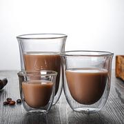 双层隔热玻璃杯简约创意早餐，牛奶杯咖啡杯，无柄双层隔高温玻璃杯