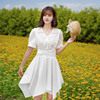 atar短袖衬衫连衣裙女夏季设计感小众气质白领，不规则燕尾裙子
