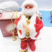爬会珠串的创意毛绒圣诞老人公仔玩具电动圣诞老人商场装饰品
