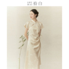 SHIBAI拾白新中式国风连衣裙褶皱收腰显瘦斜襟日常改良旗袍年轻款