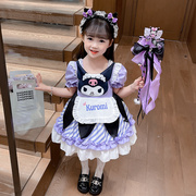 库洛米公主裙女宝宝夏季短袖洛丽塔裙子女小童洋气卡通可爱连衣裙