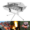 户外烧烤炉野营家用不锈钢，折叠烤肉架，木炭烧烤炉子焚火架