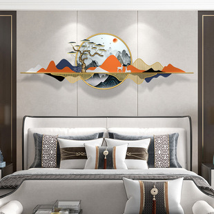 新中式铁艺客厅壁饰电视沙发背景墙面装饰品创意简约卧室床头壁挂