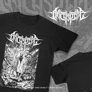 archspire技术残酷死核金属乐队，音乐摇滚旋律，死亡印花男士圆领t恤
