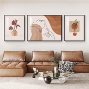 现代简约客厅三联画北欧风沙发背景墙挂画抽象艺术轻奢装饰画壁画
