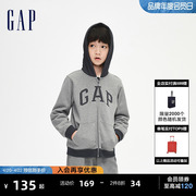 gap男女童冬季logo碳素，软磨抓绒柔软卫衣儿童时髦运动上衣836686