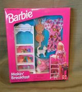 Barbie Makin’ Breakfast 1997 早餐粉红围裙 芭比娃衣 宠物猫咪