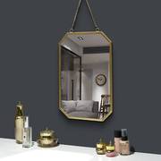 0906f北欧风铁艺方形挂墙镜，卫生间浴室宿舍镜子，挂墙洗漱台壁挂式
