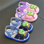防尿防湿宝宝学步鞋夏季0-1-2岁男女童防滑婴儿软底包头防踢凉鞋