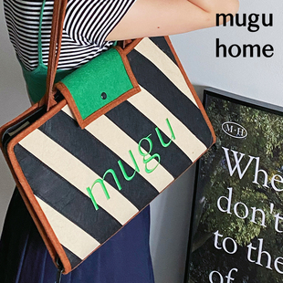 mugu原创毛毡电脑包两用收纳袋挂墙手提包创意复古条纹macbook