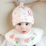 初生婴儿帽子秋冬款0一3/6个月女宝宝小月龄胎帽冬天新生幼儿冬季