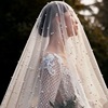 婚纱手套珍珠头纱仙森系白色，头饰旅拍配件，拖尾影楼拍照道