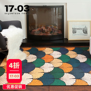 美式轻奢卧室床边地毯客厅茶几毯现代简约床前房间北欧小地垫家用
