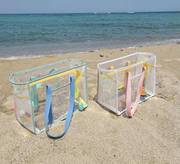野餐ins沙滩单肩手提旅行包，pvc防水妈咪洗漱透明游泳健身包大容量