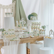 蛋糕模型仿真白绿系下午茶打卡甜品橱窗装饰场景布置美食拍摄道具