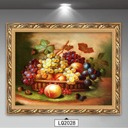 欧式餐厅装饰画水果单幅现代简约饭厅，挂画墙面画厨房壁画葡萄油画