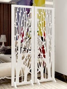 欧式屏风隔断客厅现代简约玄关，镂空隔断雕花，折屏白色装饰折叠移动
