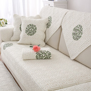 纯棉中式沙发垫四季通用防滑高档实木沙发坐垫，简约现代盖布套罩巾