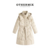 othermix长款羽绒服女2023冬双线锁绒保暖设计感收腰显瘦外套