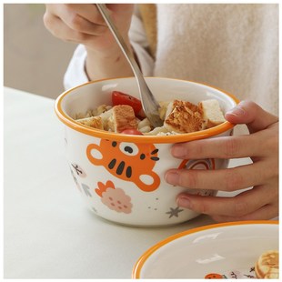 虎年餐具吃饭碗高颜值单个碗儿童汤碗陶瓷家用微波炉专用