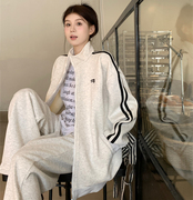 盐系休闲运动套装女春季韩版学生宽松显瘦时尚卫衣跑步两件套纯棉