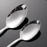 勺子不锈钢柄汤匙长调字羹便携勺，加厚饭勺餐吃饭yut公勺汤勺铁勺