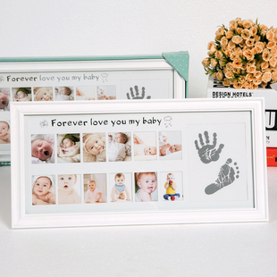 1周岁礼物纪念婴儿，手足印相框新生儿手脚印，脚丫留念十二个月成长