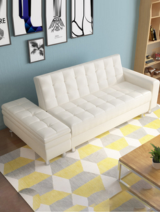 日式皮艺沙发床多功能可储物折叠沙发床小户型客厅卧室书房小沙发