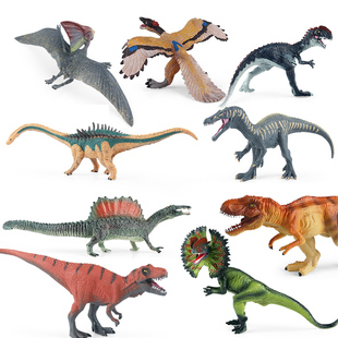 儿童恐龙玩具套装仿真动物，模型翼龙双脊冠龙奥古斯丁小孩子霸王龙