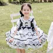 女童洛丽塔洋装lolita原创设计公主裙儿童，夏短袖(夏短袖，)蛋糕裙可爱娃娃裙