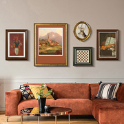 法式复古挂画客厅沙发背景墙，壁画欧式玄关油画小众艺术美式装饰画
