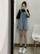 ZY潮人馆小个子牛仔背带裤女韩版宽松减龄短裤显瘦学生连体裤