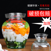 泡菜坛子家用加厚玻璃透明泡菜，罐厨房腌菜坛储藏罐密封罐带内盖
