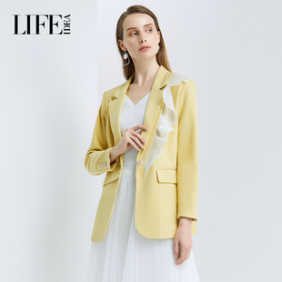 设计师女装莱芙艾迪儿品牌时尚设计感春秋季轻薄气质西装外套