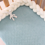 婴儿床床笠豆豆绒宝宝拼接床垫罩纯棉秋冬儿童床单床套加厚可定制