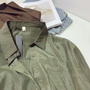 轻熟气质女2024夏季军(夏季军，)绿色薄款韩版设计感长袖休闲衬衫女外套