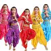 印度舞蹈服装女儿童肚皮舞，带头纱长裤小女孩民族，舞蹈喜庆练功红色