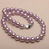 时尚气质贝壳珍珠项链女8-10mm正圆彩色贝珠项链，送妈妈女友礼物