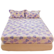 北欧风紫色单件纯棉床笠1.5米床单床垫子保护罩全包1.2床罩三件套