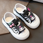 库洛米女童鞋卡通帆布鞋，2024春季儿童，潮牌炸街板鞋中大童运动