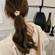 韩国水墨纹理亚克力花朵发圈时尚串珠发绳马尾扎头发皮筋头绳女